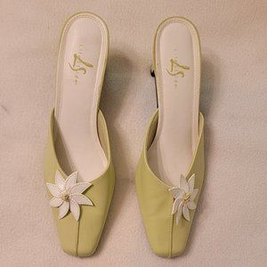 #34 - New with box Life Stride Special Margarita green & White embellished heels